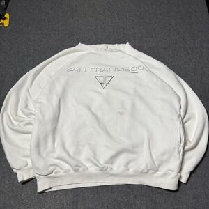 VTG 1989 San Francisco Spellout Logo Crewneck W Pockets Size XL 25x25.5 Retro